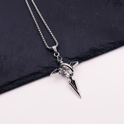 Zink -Legierung Eisen Kette Pullover Halskette, Zinklegierung, Kreuz, goldfarben plattiert, Modeschmuck & Emaille, keine, verkauft von PC[