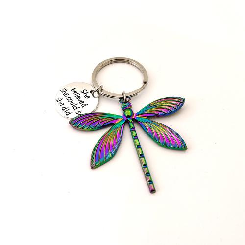 Enamel Zinc Alloy Key Chain, gold color plated, fashion jewelry 