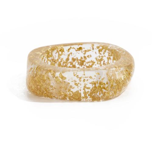 Resin Bangle, with Gold Foil, polished, fashion jewelry & for woman 