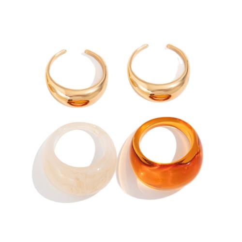 Resin Zinc Alloy Finger Ring, with Zinc Alloy, plated, fashion jewelry & for woman 