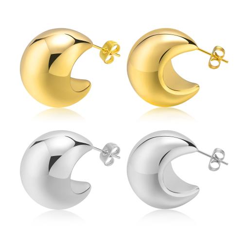 Серьги из нержавеющей стали, Нержавеющая сталь 304, Луна, Другое покрытие, ювелирные изделия моды & Женский, Много цветов для выбора, продается Пара