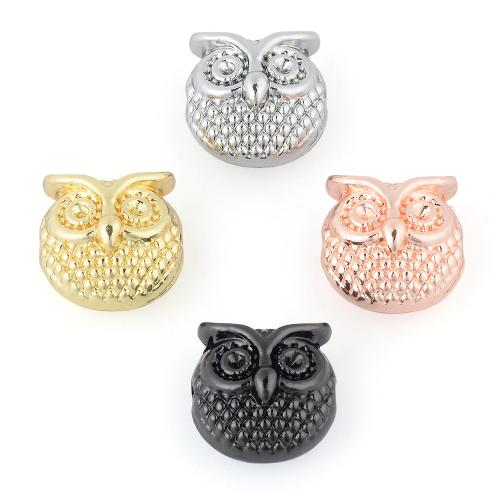 Perles animaux en alliage de zinc, hibou, Placage, DIY, plus de couleurs à choisir Vendu par sac