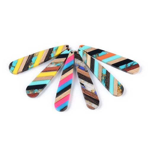 Смола ювелирные изделия Кулон, деревянный, с канифоль, DIY, Много цветов для выбора, 10ПК/сумка, продается сумка