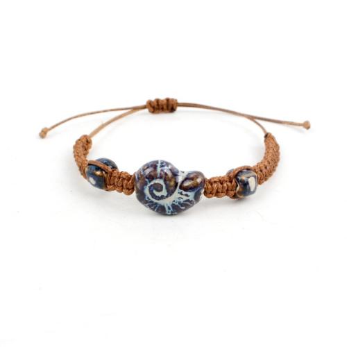 Porcelain Bracelets, with Wax Cord, fashion jewelry, mixed colors cm [