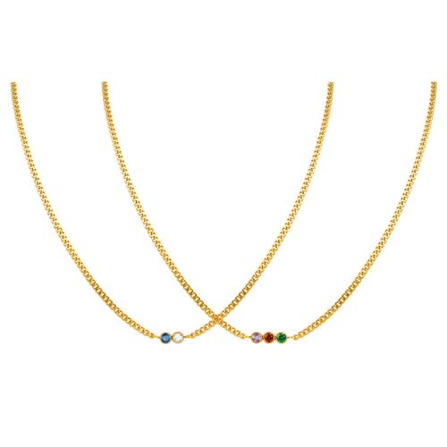 Zirkonia Edelstahl Halskette, 304 Edelstahl, goldfarben plattiert, verschiedene Stile für Wahl & Micro pave Zirkonia & für Frau, verkauft von PC