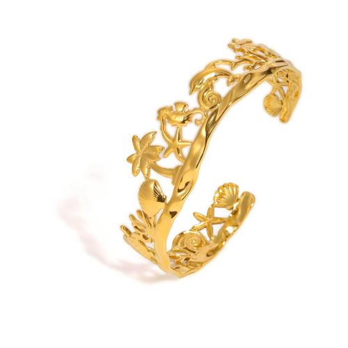 Bracelet en acier inoxydable, Acier inoxydable 304, Placage, bijoux de mode & pour femme & creux, doré, Vendu par PC[