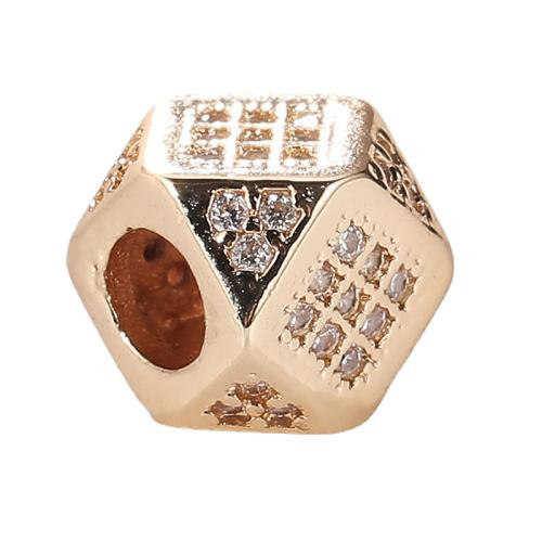 laiton perle d'entretoise, Placage de couleur d'or, DIY & styles différents pour le choix & pavé de micro zircon, Vendu par PC