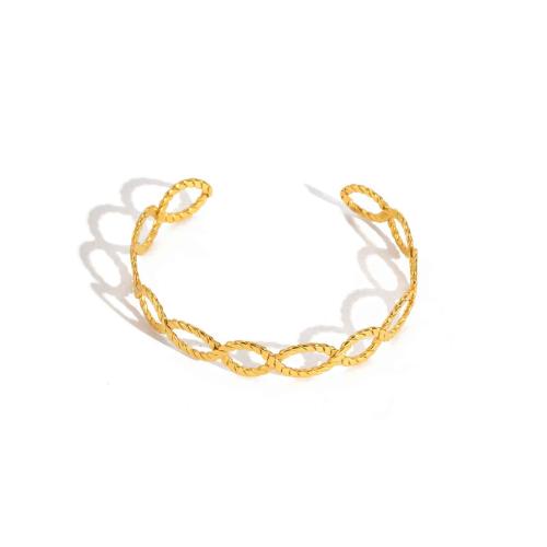Bracelet en acier inoxydable, Acier inoxydable 304, Plaqué or 18K, bijoux de mode & pour femme & creux, Vendu par PC[