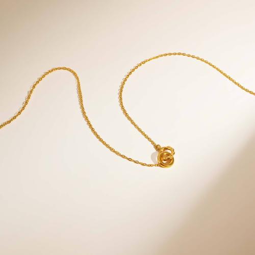 ステンレス鋼のジュエリーネックレス, 304ステンレススチール, メッキ, ファッションジュエリー & 女性用 & くり抜き, 金色, 売り手 パソコン