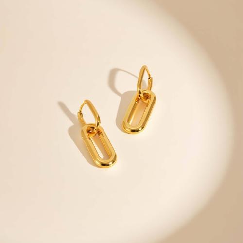 Acero inoxidable gota pendiente, acero inoxidable 304, chapado, Joyería & para mujer & hueco, dorado, Vendido por Par[