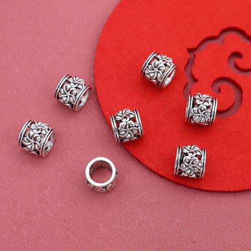 Perles de gros trou en alliage de zinc, Placage de couleur argentée, DIY & creux Diamètre inté Environ 7mm Vendu par sac