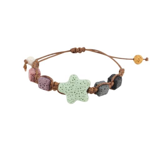 Lava Bead Bracelet, with Wax Cord, fashion jewelry, mixed colors cm 