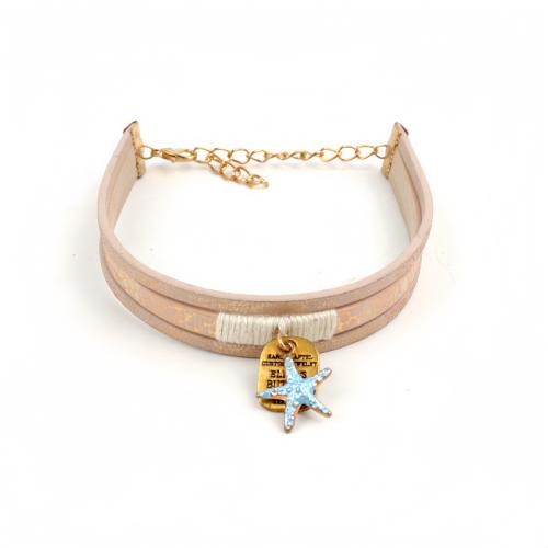 PU Schnur Armbänder, Zinklegierung, mit Baumwollfaden & PU Leder, Modeschmuck, gemischte Farben, 12mm, Länge:25 cm, verkauft von PC[