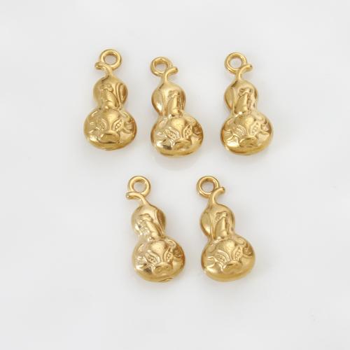 Stainless Steel Pendants, 304 Stainless Steel, Calabash, gold color plated, DIY, golden 