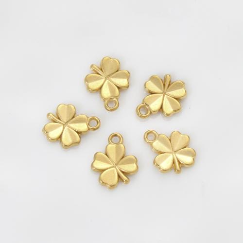 Stainless Steel Clover Pendant, 304 Stainless Steel, Four Leaf Clover, gold color plated, DIY, golden 