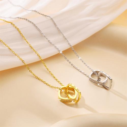 チタンジュエリーネックレス, チタン鋼, とともに 銅, スクエアー, メッキ, ファッションジュエリー & 女性用 & ライン石のある, 無色, 売り手 パソコン[