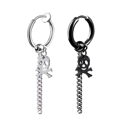 304ステンレススチール Huggieフープドロップイヤリング, 骸骨, メッキ, ユニセックス & 異なるスタイルを選択, 45mm, 売り手 パソコン