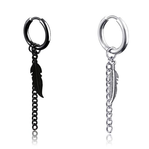 304ステンレススチール Huggieフープドロップイヤリング, 葉っぱ, メッキ, ユニセックス & 異なるスタイルを選択, 45mm, 売り手 パソコン