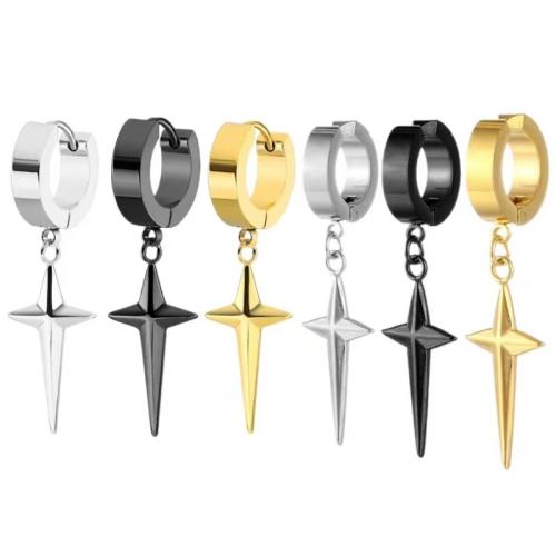 304ステンレススチール Huggieフープドロップイヤリング, クロス, メッキ, ユニセックス & 異なるスタイルを選択, 30mm, 売り手 パソコン