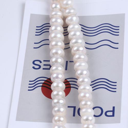 Naturel d'eau douce perles, perle d'eau douce cultivée, Plat rond, DIY, blanc, 12-15mm cm, Vendu par brin