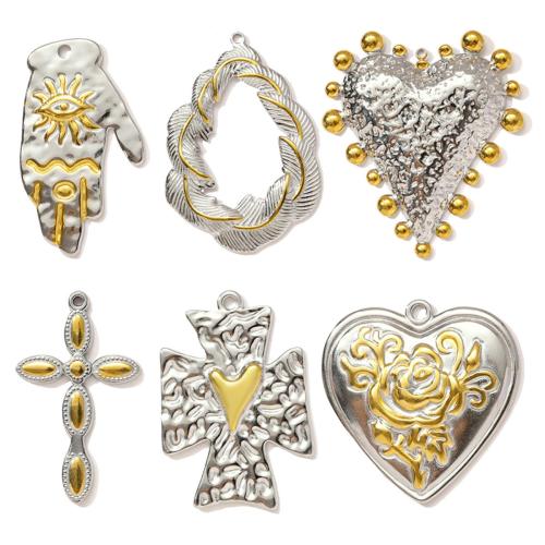 Stainless Steel Pendants, 304 Stainless Steel, gold color plated, DIY 