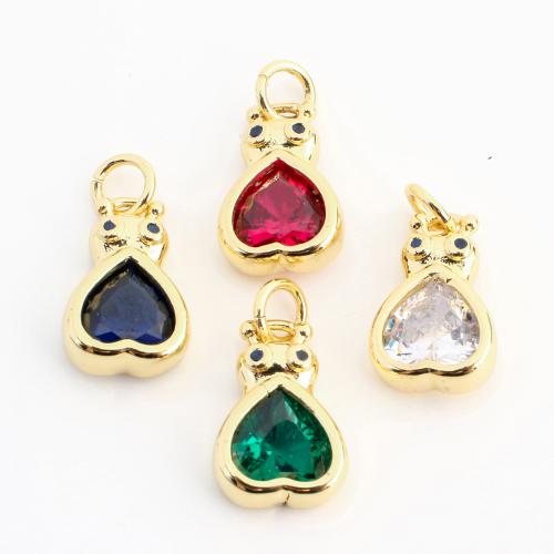 Pendentifs en laiton zircon cubique (CZ), Placage de couleur d'or, DIY & pavé de micro zircon, plus de couleurs à choisir Vendu par PC