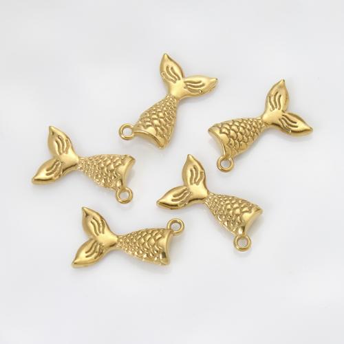 Stainless Steel Pendants, 304 Stainless Steel, Mermaid tail, gold color plated, DIY, golden 