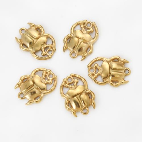 Connecteur de charme en acier inoxydable, Acier inoxydable 304, Insecte, Placage de couleur d'or, DIY, doré Vendu par PC