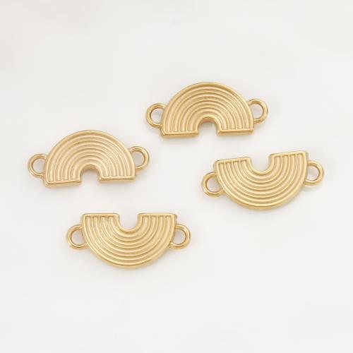 Connecteur de charme en acier inoxydable, Acier inoxydable 304, Arc en ciel, Placage de couleur d'or, DIY, doré Vendu par PC