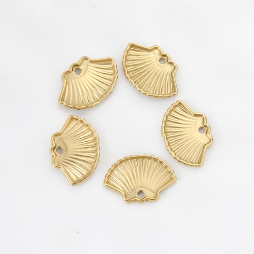 Pendentifs d'animaux en acier inoxydable , Acier inoxydable 304, coquille, Placage de couleur d'or, DIY, doré Vendu par PC