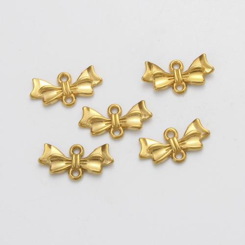 Connecteur de charme en acier inoxydable, Acier inoxydable 304, Noeud papillon, Placage de couleur d'or, DIY, doré Vendu par PC