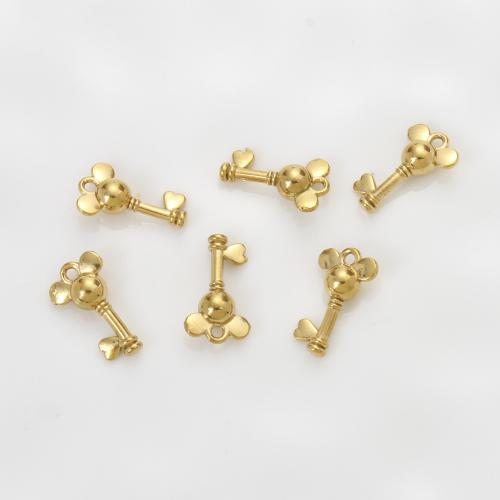 Stainless Steel Key Pendants, 304 Stainless Steel, gold color plated, DIY, golden 