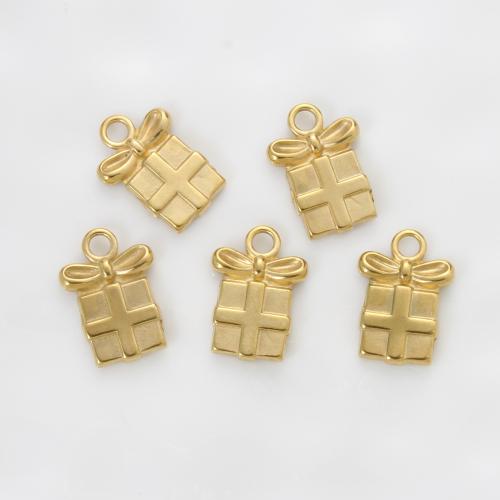 Stainless Steel Pendants, 304 Stainless Steel, gift shape, gold color plated, DIY, golden 