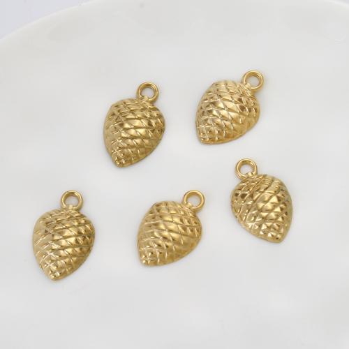 Stainless Steel Pendants, 304 Stainless Steel, Pinecone, gold color plated, DIY, golden 