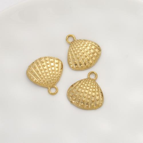 Pendentifs d'animaux en acier inoxydable , Acier inoxydable 304, coquille, Placage de couleur d'or, DIY, doré Vendu par PC