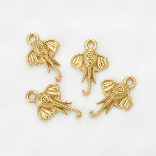 Pendentifs d'animaux en acier inoxydable , Acier inoxydable 304, Placage de couleur d'or, DIY, doré Vendu par PC