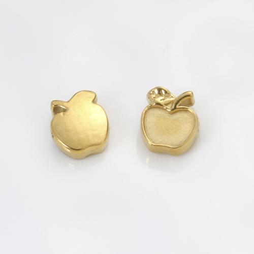 Stainless Steel Pendants, 304 Stainless Steel, Apple, gold color plated, DIY, golden 