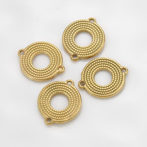 Connecteur de charme en acier inoxydable, Acier inoxydable 304, Rond, Placage de couleur d'or, DIY & creux, doré Vendu par PC