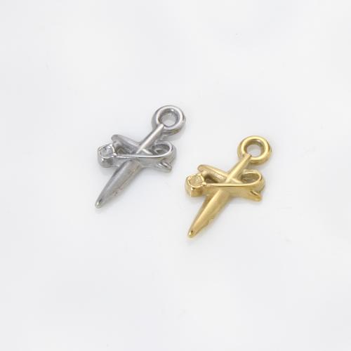 Stainless Steel Star Pendant, 304 Stainless Steel, Cross, plated, DIY 