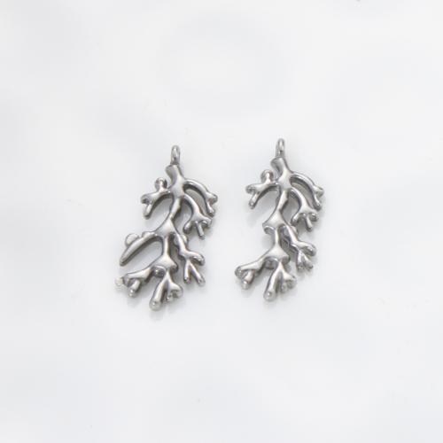 Stainless Steel Pendants, 304 Stainless Steel, Branch, silver color plated, DIY, silver color 