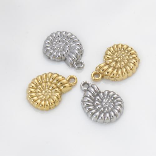 Pendentifs d'animaux en acier inoxydable , Acier inoxydable 304, conque, Placage, DIY, plus de couleurs à choisir Vendu par PC