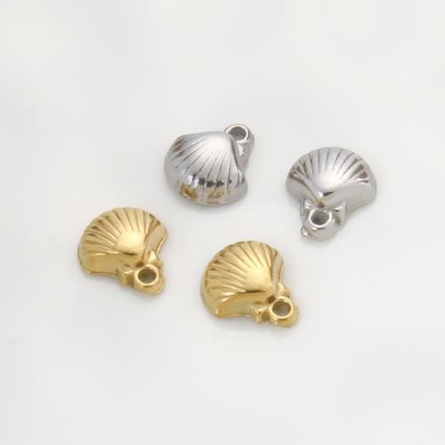 Pendentifs d'animaux en acier inoxydable , Acier inoxydable 304, coquille, Placage, DIY, plus de couleurs à choisir Vendu par PC