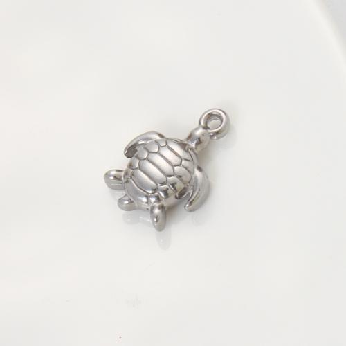 Pendentifs d'animaux en acier inoxydable , Acier inoxydable 304, tortue, Placage de couleur argentée, DIY, argent Vendu par PC