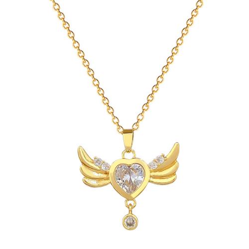 チタンジュエリーネックレス, チタン鋼, とともに 銅, ファッションジュエリー & マイクロパヴェジルコニア & 女性用, 金色, 売り手 パソコン[