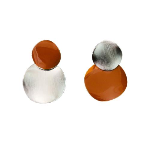 Boucles d'oreilles asymétriques, laiton, Placage, tréfilage métallique & pour femme & émail Vendu par paire