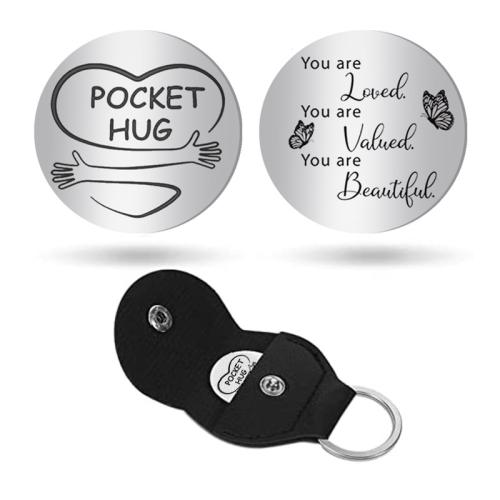 Нержавеющая сталь 304 Памятные монеты, с Искусственная кожа, Плоская круглая форма, Другое покрытие, Мужская & разный размер для выбора, Много цветов для выбора, продается PC