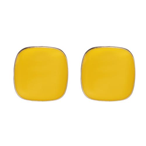 alliage de zinc boucle d oreille dormeuse, cadre, Placage, pour femme & émail, plus de couleurs à choisir Vendu par paire