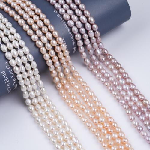 Perles d'eau douce de culture de riz, perle d'eau douce cultivée, DIY, plus de couleurs à choisir, 6-7mm cm, Vendu par brin