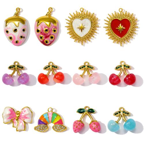 Смола ювелирные изделия Кулон, Нержавеющая сталь 304, с канифоль, плакирован золотом, DIY & эмаль & со стразами, Много цветов для выбора, 3ПК/сумка, продается сумка