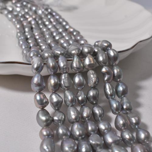 Petites perles cultivées en eau douce, perle d'eau douce cultivée, Baroque, DIY, gris, 8-9mm cm, Vendu par brin